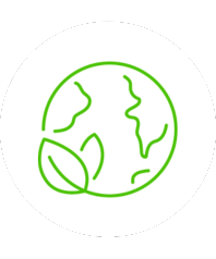 A leaf forming earth icon